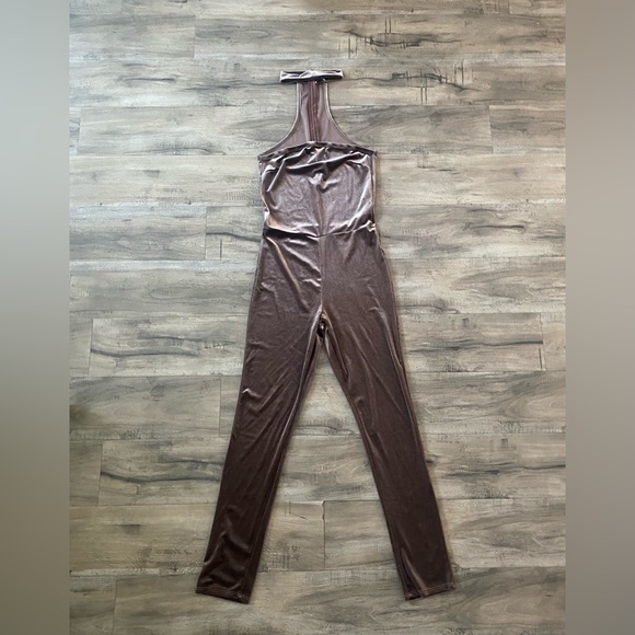 L.A. Baby Jumpsuit - Coco Suede One Piece Fashion Sleeve Less Attached Choker - Picture 4 of 11